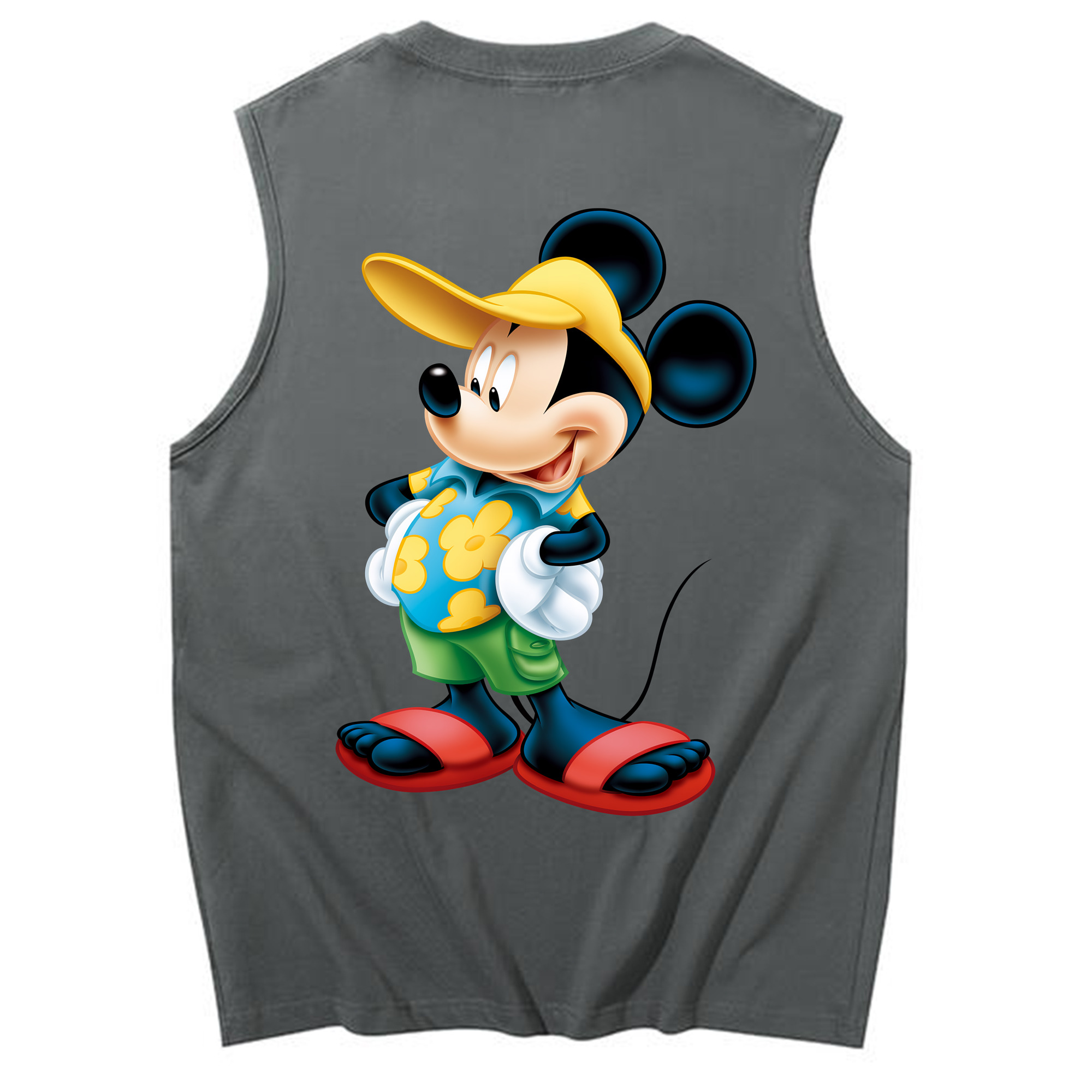 ミッキーマウス Mickey Mouse コットン100％タンクトップ（背面プリント）